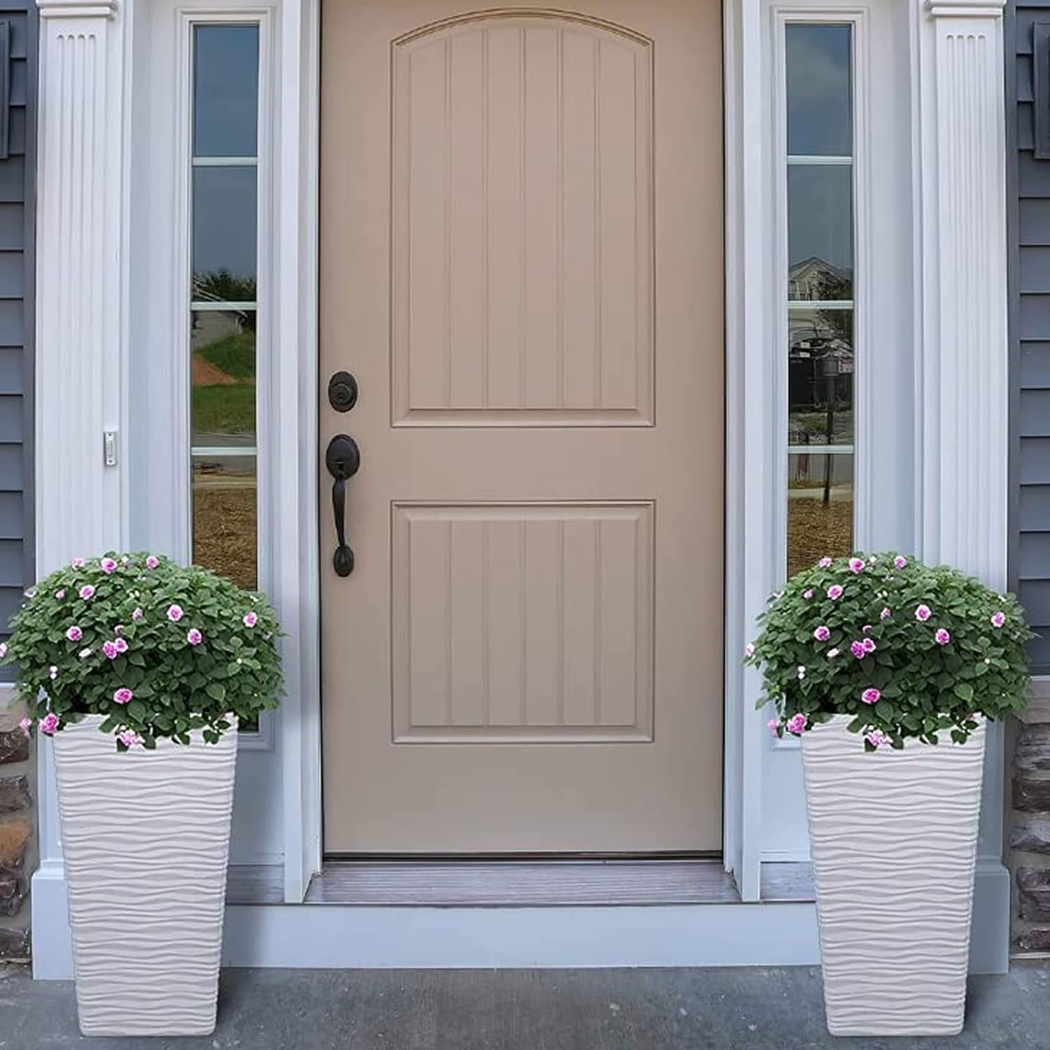 White Large Plastic Planter