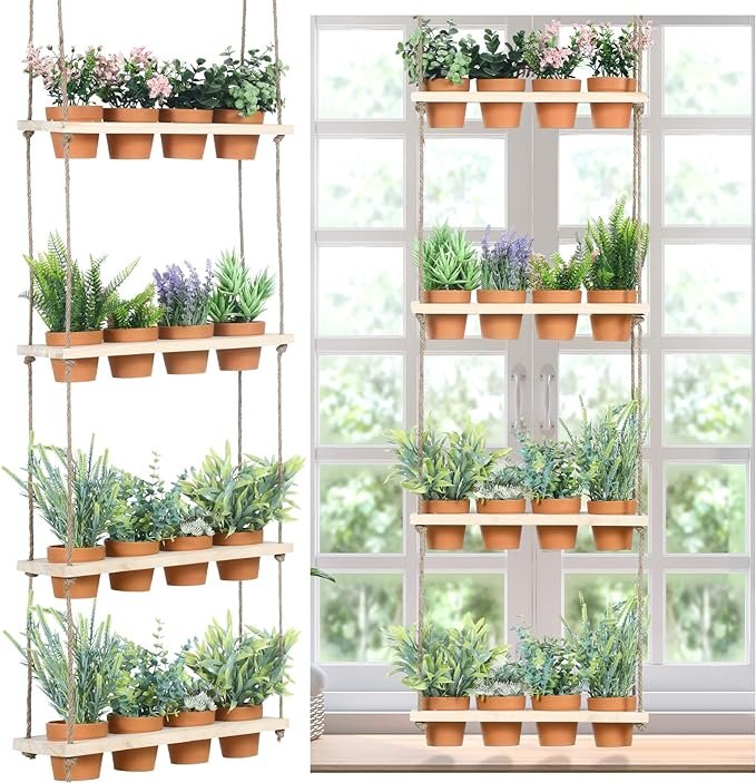 Hanging Vertical Planter with pots